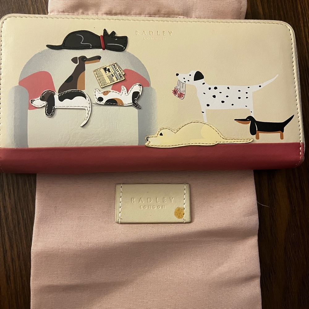 Radley London Dog Print Wallet - Cream and Red